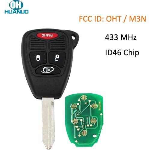 3+1/4 Buttons Replacement Remote Control Key Fob 433 MHZ With ID46 Chip for-Chrysler town & Country M3N5W27YXX / OHT