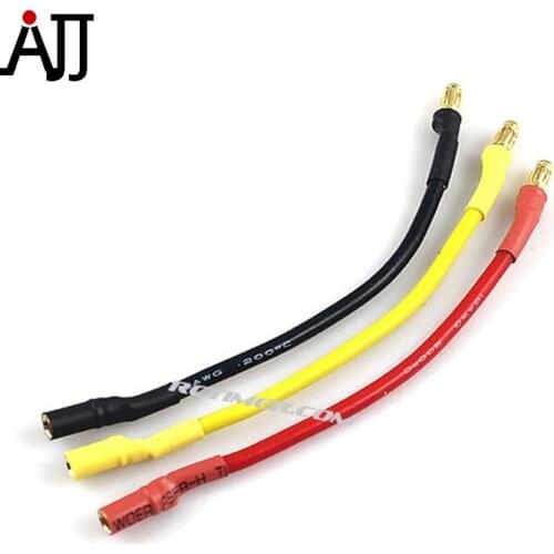 3pcs/bag 3.5mm 16Awg Gold Banana Bullet Brushless Motor Extension Lead Cable Wire 80mm Male Female AS0091