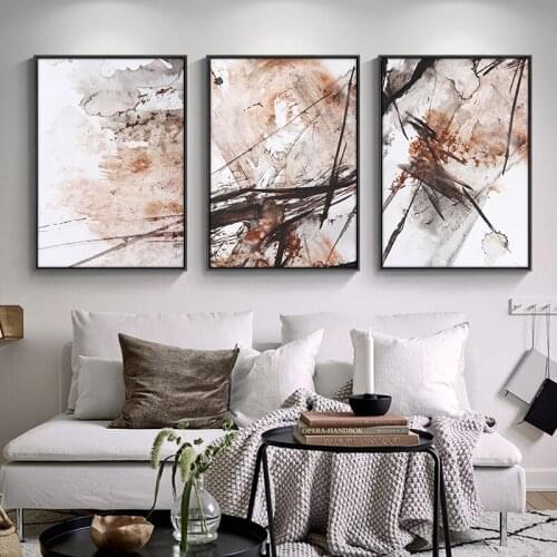 Abstract Splash Orange Famous Color Print and Poster for Living Room Entrance Nordic Style Watercolor Canvas Art Wall Painting