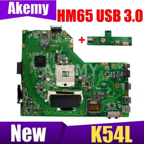Akemy K54L Laptop motherboard For Asus K54L X54L K54LY X54H K54 Test original mainboard PGA989 HM65 WITH USB 3.0
