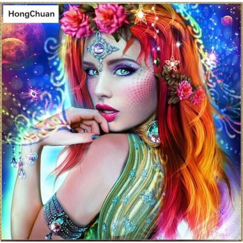 "Charm Girl" 5D DIY Round/Square Diamond Painting Mosaic Housewife Handicraft Cross Stitch Home Decoration Mural Gift