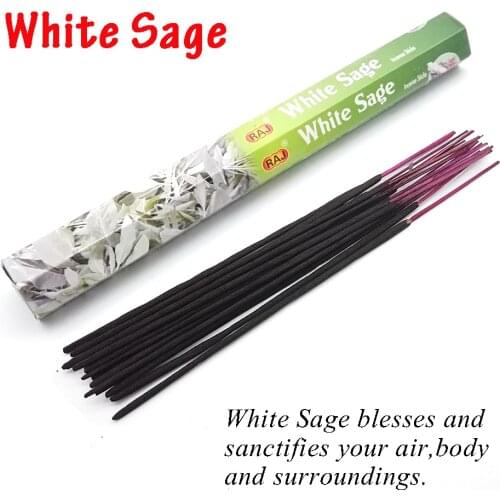 1 Box Incense Sticks White Sage Indian Flavor Incense Home Bedroom Meditation Yoga Fresh Air Scent Aroma Lavender Fragrance