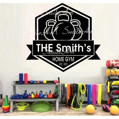 Free shipping Custom Name Gym Family Wall Stickers Mural Art Home Decor For Kids Rooms Decoration Waterproof Wall Art Decal