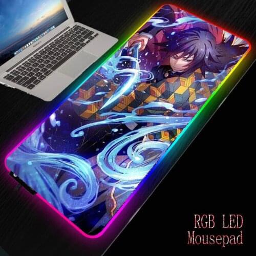 XGZ RGB Large Gaming Mouse Pad Gamer Xxl Computer Mousepad Led Keyboard Desk PC with Backlit Anime Gaming Accessories