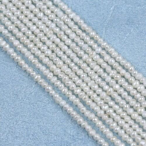 1.8-2mm Fine 100% Natural Freshwater Pearl White Potato Shape Loose Beads for Jewelry Making Bracelet Necklace Accessories