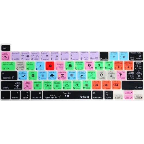 XSKN Logic Pro X Shortcuts Keyboard Cover Skin for 2019 New MacBook Pro 16 inch Touch Bar A2141 US and EU Version
