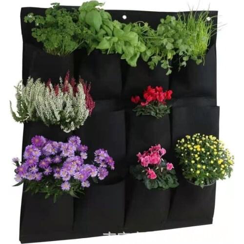 Black Color Wall Hanging Planting Bags 36/72 Pockets Grow Bag Planter Vertical Garden Vegetable Living Garden Bag Home Supplies