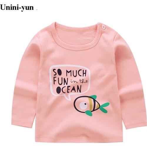 Autumn Spring Toddler Kids Baby Girls Boys Cute Fish print Shirt Long Sleeve Princess Pink Tops Clothes children clothing