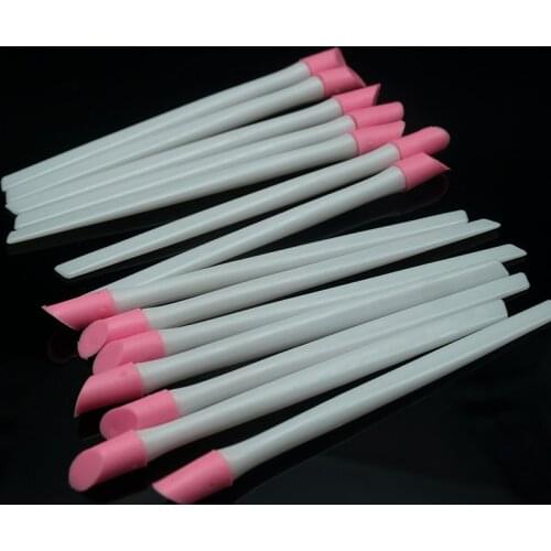 EasyNail 10pcs High Quality Cute Plastic Nail Cuticle Pusher Polish pushers Nail Stickers Pushers Manicure Nail Tools For Girls