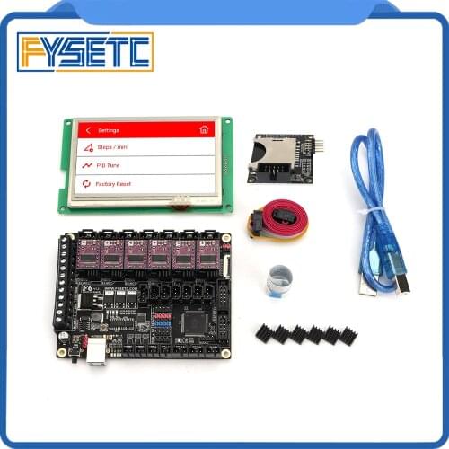 FYSETC F6 V1.3 ALL-in-one Mainboard + 4.3" Touch Screen 4.3 inch Display With SD Reader + 6pcs DRV8825 Stepper Motor Driver