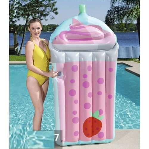 190cm Giant Drink Cup Inflatable Pool Float Newest Lie-on Lounger Floating Raft for Children Adult Swimming Ring Party Toys