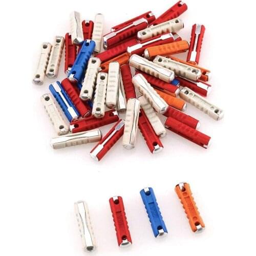 40PCS Cylindrical 32V Car Torpedo Ceramic Fuse Insurance Electric Wood Fuse Tube 5A 8A 16A 25A European Classic Car Fuse Kit