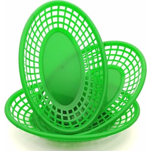 Food grade plastic food basket French fries and bread plate Oval fruit container restaurant Home bar supplies Hamper 3pcs/sets