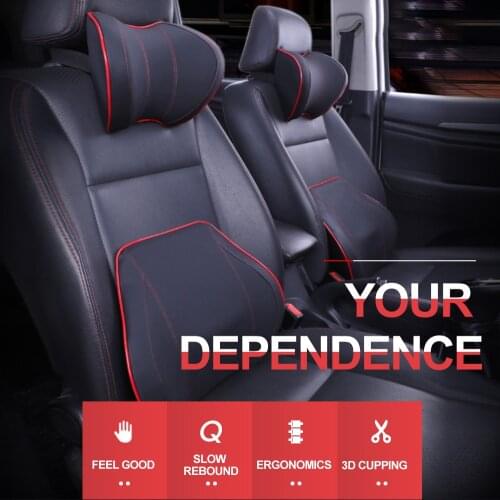 LEEPEE Car Seat Head Neck Rest Lumbar Cushion Neck Headrest Auto Waist Rest Pillow Seat Headrest Space Memory Car-styling