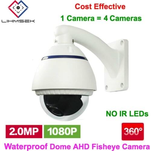 Lihmsek Full HD 1080P 2.0MP AHD Camera 1/3" CMOS Outdoor Water-proof IP66 Fisheye Lens Panoramic 360 Degree CCTV Security Camera