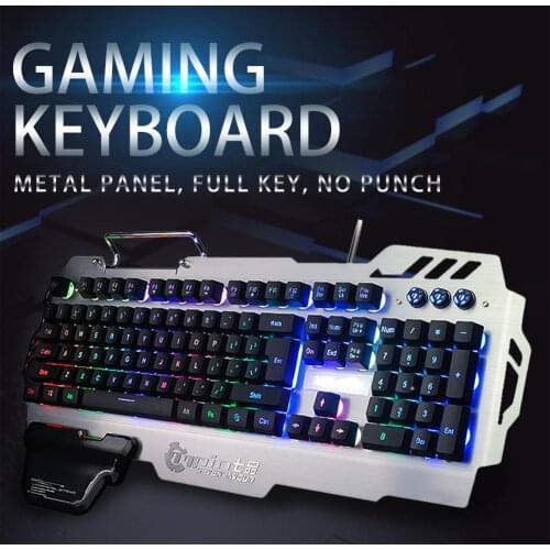 PK-900 104 Keys USB Wired Backlit Mechanical-Handfeel Gaming Keyboard Backlight Gaming Keyboard with Phone Stand Holder