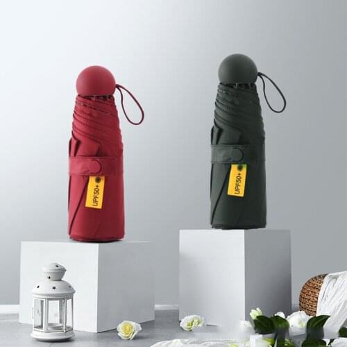 Fashion 7 colour Mini Umbrella Women Men Pocket Folding Umbrella Anti-Uv Waterproof Windproof Portable Travel Umbrella Sun Rain