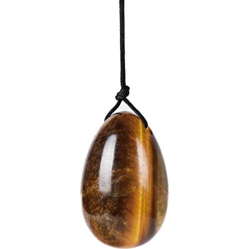 Jade Egg Drilled Natural Tiger Eye Yoni Egg 30x20MM crystal and mineral healing stone for women Kegel Exercise Crystal Reiki