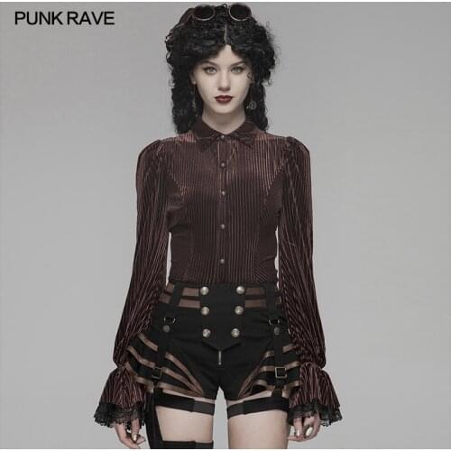 Женские вельветовые рубашки PUNK RAVE China At AliExpress