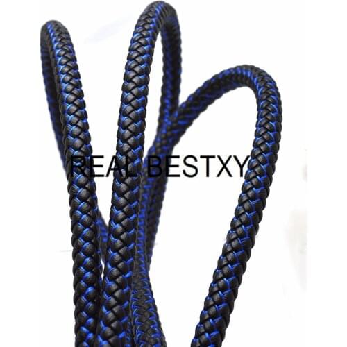 REAL BESTXY 1m/lot 10mm Braided PU Leather Bracelet Findings Round Leather Cord String Rope DIY Necklace Bracelet Making leather