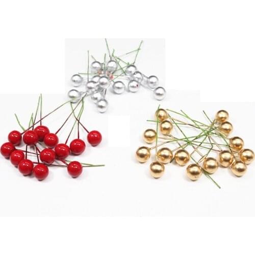 Merry Christmas Decorations for Home 100pcs Red Pearl Cherry Xmas Gift Box Decor Ornament Christmas Tree Decor New Year Navidad