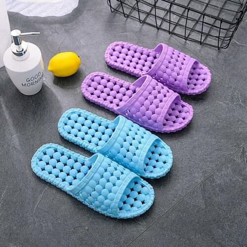 New Slippers Women Summer Indoor Thick-soled Lovers Male Home Slippers Bath Slip-proof Bathroom Soft-soled Home Sandals