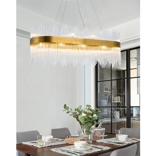 Modern Gold Luxury Crystal Chandelier Suspension Hanging Pendant Lamp Ceiling Hanging Lighting Art Decor New Chandelier PA0523