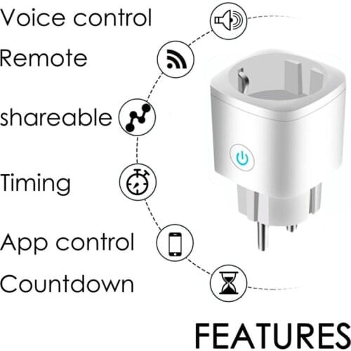 EU Smart Plug WiFi Socket Remote Control Timing Function Tuya SmartLife PP Control Work With lexa Google ssistant Dropship