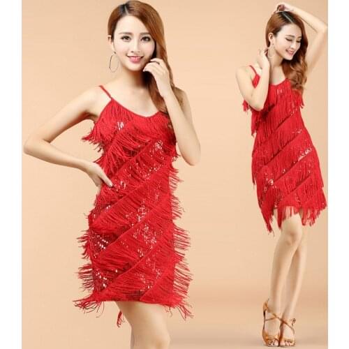 2020 Hot Sex Stage Women Lady Latin Dance Dresses Tassel Costume Made Performance Party Samba Roupa Infantil Feminina 5 Colors