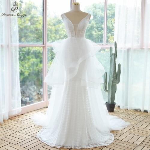 Elegant Sexy Mermaid wedding dresses bride dress vestidos de novia robe de mariee wedding gown boho wedding dress So beautiful