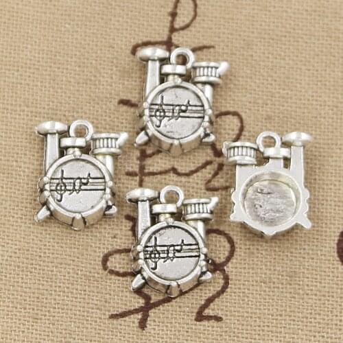 10pcs Charms Stopwatch Drum Set 16x14x4mm Antique Making Pendant fit,Vintage Tibetan Bronze Silver color,DIY Handmade Jewelry