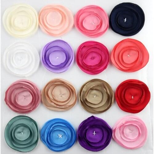 100pcs 2'' Fabric Singed Flowers,Rolled Rosettes ladies Girls Burned Satin Flowers For Hair Accessories/Hair Decoration