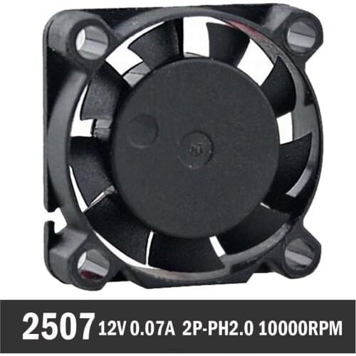 2Pcs Gdstime 25mm 25x25x7mm 2507S DC 12V 2Pin Mini Brushless Cooling Fan Cooler Brushless Chipset Heatsink Mini Cooling Fan 2507