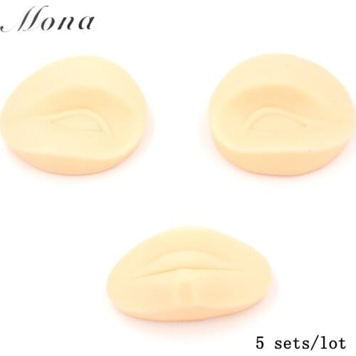 Professional 5 sets/lot 2 eyes 1 lips tattoo practice skin Synthetic skin for tattooing professional microblading