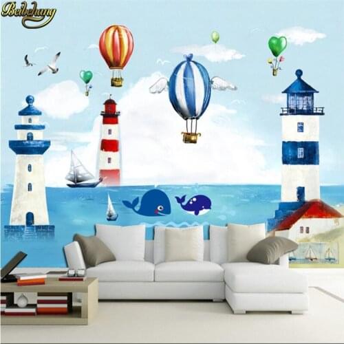 Beibehang Mediterranean children room papel de parede 3d Wallpaper Cartoon Movie Wall Mural photo wallpaper Kid Bedroom flooring