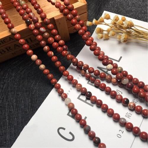 High quality Natural Stone Beads 4mm 6mm 8mm 10mm Red-brown Pick Size Loose Bead For fashion Handmade bracelet DIY charm Jewelry