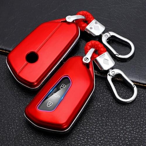 Carbo Fiber ABS Car Remote Key Case Cover Holder Fob For VW Golf 8 Seat Skoda Octavia Leon MK 4 Tarraco Ateca 2020