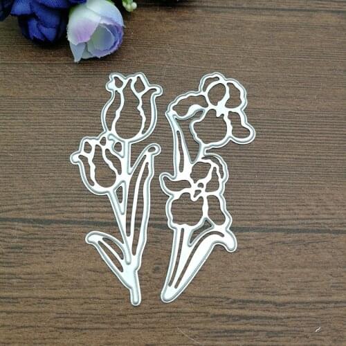 Tulip flower Metal Cutting Dies Stencils for DIY Scrapbooking/photo album Decorative Embossing DIY Paper Cards