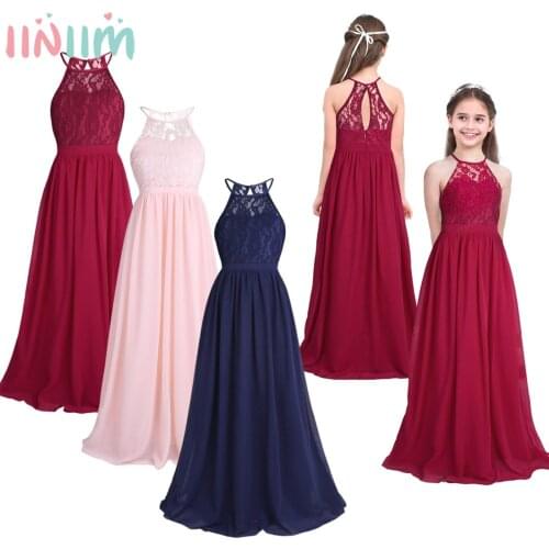 Iiniim Childrens Vestidos Birthday Party Dress Kids Princess Summer Lace Weeding Dresses Girls Ball Tutu Prom Dress Teen Costume