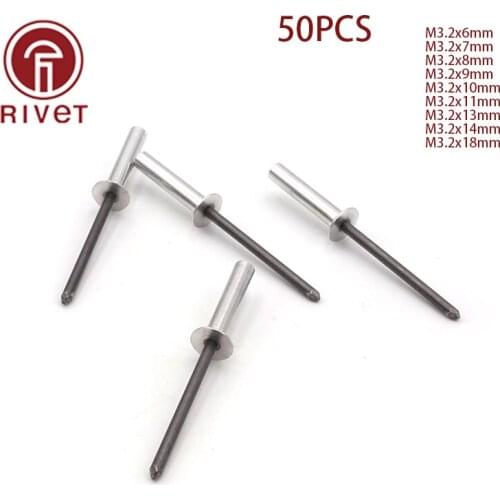 DIN 15974 50pcs M3.2 Aluminum Countersunk Head Closed End Blind Rivet Sealed Blind Rivet Water Air Tightness Rivets