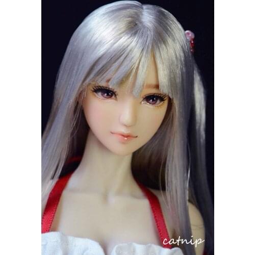 Estartek Customized HD25 Sexy 1/6 Obitsu Anime Silver Hair Head Sculpt + Face Makcup + Hair for Phicen OB Action Figure DIY