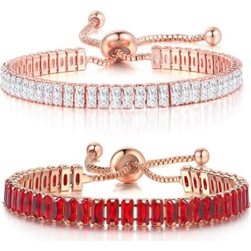 Creative Adjustable Crystal Square Zircon Bracelet Anklet Female Jewelry Creative Fashion Bracelet Personality Jewelry For Lady