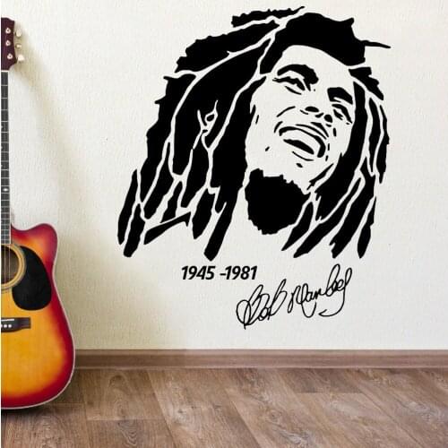 Hot BOB MARLEY 1945 -1981 vinyl wall art sticker decal Removable Home Decor Bedroom Wall Paper A-7