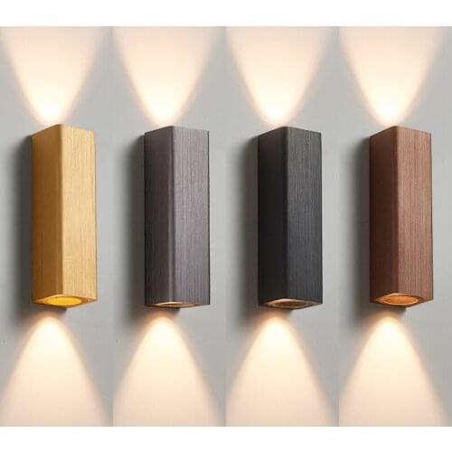 Brushed Golden Cube LED Wall Lamp 6W/12W Modern Simple Wall Sconce Aluminum Decor Outdoor Garden Fence Front Door Porch Light