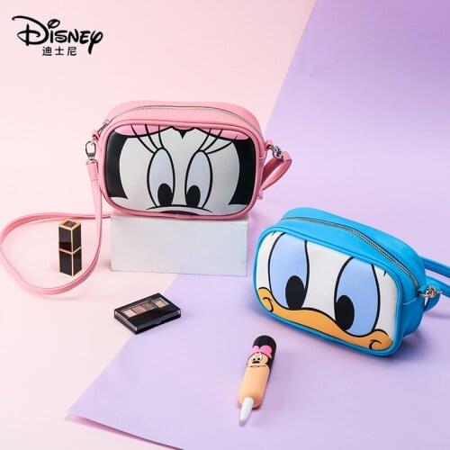 Disney genuine cartoon Mickey Minnie mouse fashion cute shoulder bag large capacity messenger bag two-color PVC bag