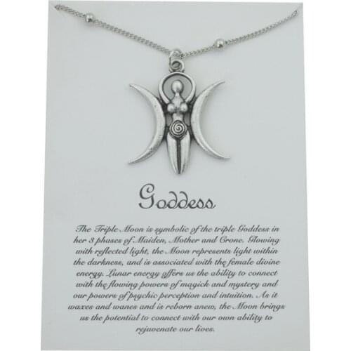 Witchcraft Moon Fertility Goddess Necklace With Card Fashion Womens Jewelry