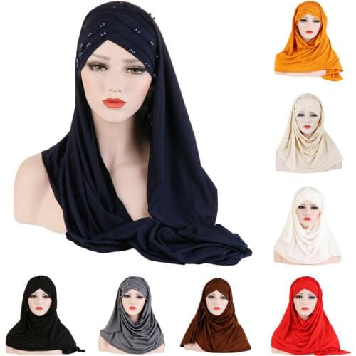 Muslim Women Ladies Long Scarf Hijab Prayer Islamic Head Wrap Under Scarf Cover Hat Arab Shawl Scarves Abaya Headscarf Headwear