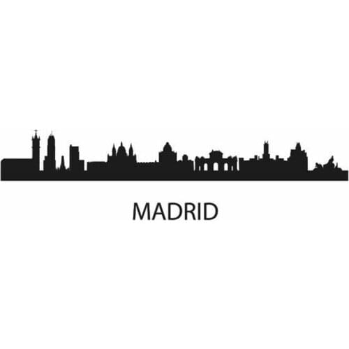 MADRID Decal Wall Sticker Vinyl Stickers Decor Mural Art Living Room Home Decoration Landmark Skyline Wall Decal