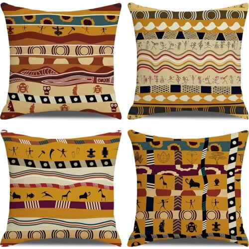African Ethnic Style Pillowcase Geometric Digital Printing Sofa Pillow Household Items Dakimakura
