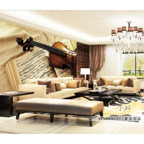 Custom photo wallpaper 3D stereo retro Large mural wallpaper living room cabaret sofa backdrop hotel violin mural